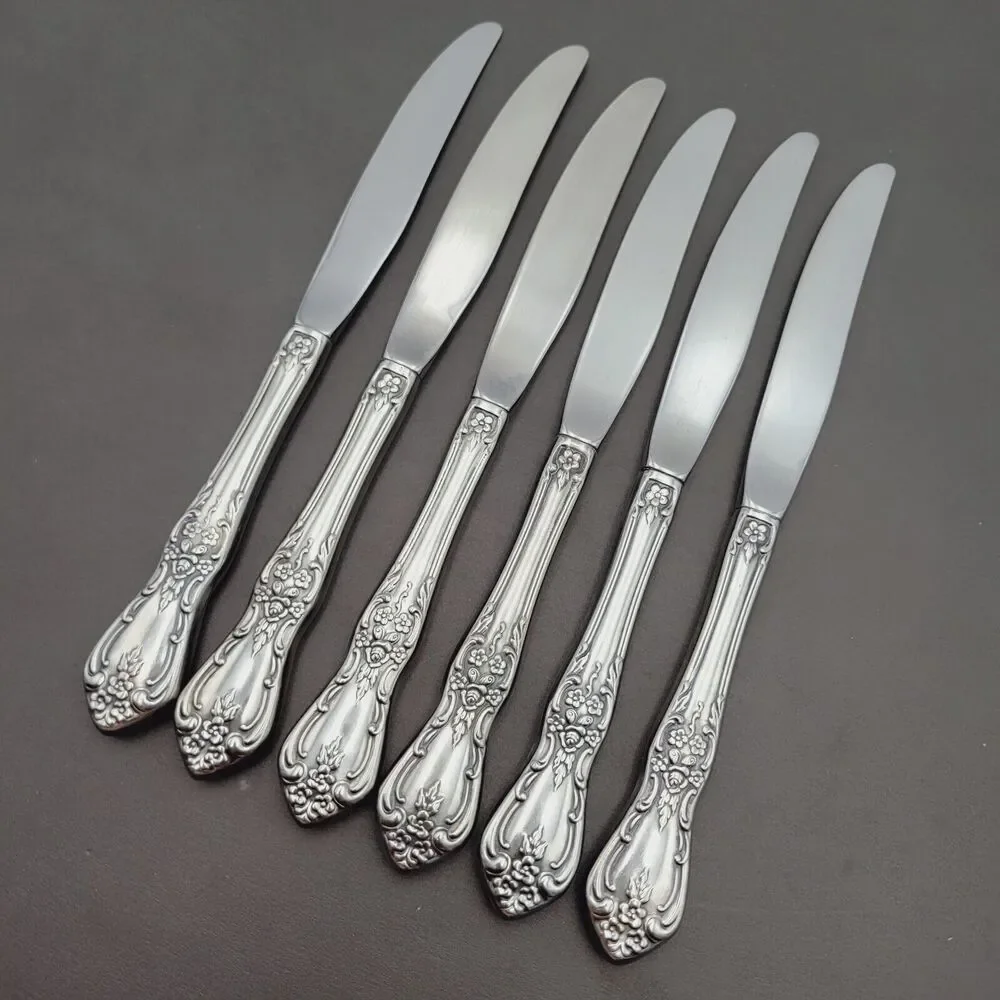 Set of 6 Oneida Knives KENNETT Square Distinction Deluxe STAINLESS STEEL 9